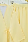 Önden Bağlamalı Pantolonlu Kimono Takım         -Açık Sarı-Takım-223-3000-R75