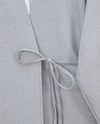 Önden Bağlamalı Pantolonlu Kimono Takım         -Açık Gri-Takım-223-3000-R41
