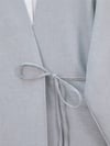 Önden Bağlamalı Pantolonlu Kimono Takım   -Gri-Takım-223-3000-R11