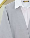 Önden Bağlamalı Pantolonlu Kimono Takım         -Açık Gri-Takım-223-3000-R41