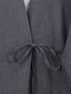 Önden Bağlamalı Pantolonlu Kimono Takım   -Füme-Takım-223-3000-R18