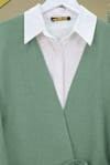 Önden Bağlamalı Pantolonlu Kimono Takım    -Mint-Takım-223-3000-R24