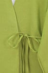 Önden Bağlamalı Pantolonlu Kimono Takım -Yağ Yeşili-Takım-223-3000-R72