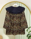 Önlük Yaka Yarım Düğmeli Yırtmaçlı Kapitone Tunik  -Haki-Tunik-307-0042-R05