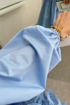 Önü Bağcık Detaylı Boydan Düğmeli Gömlek Tunik -Bebe Mavi-Gömlek-307-2252-R32