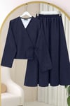 Önü Bağcıklı Etekli Yün Efekt Kışlık -Laci-Takım-346-3077-R03