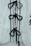Önü Bağcıklı Nakış Detaylı Balon Kol Bluz -Beyaz-Bluz-364-6269-R02