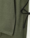 Önü Bağcıklı Oval Kesim Kaşe Kimono     -Haki-Ceket-346-3047-R05