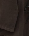 Önü Bağcıklı Oval Kesim Kaşe Kimono     -Kahve-Ceket-346-3047-R15