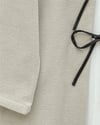 Önü Bağcıklı Oval Kesim Kaşe Kimono     -Taş-Ceket-346-3047-R43