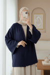 Önü Bağcıklı Poplin Kimono -Laci-Kimono&Kaftan-253-13051-R03