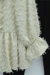 Önü Bağcıklı Tüylü Dokulu Clip Jakar Kimono -Bej-Kimono & Kaftan-398-44024-R56