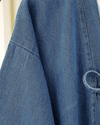 Önü Bağlamalı Cepli Pantolonlu Kot Kimono Takım   -Koyu Mavi-Takım-417-17782-R26