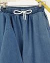 Önü Bağlamalı Cepli Pantolonlu Kot Kimono Takım   -Koyu Mavi-Takım-417-17782-R26