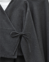 Önü Bağlamalı Etekli Kaşe Kimono Takım -Antrasit-Takım-346-3078-R64