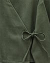 Önü Bağlamalı Etekli Kaşe Kimono Takım -Haki-Takım-346-3078-R05