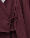 Önü Bağlamalı Etekli Kaşe Kimono Takım -Bordo-Takım-346-3078-R04
