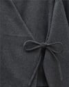 Önü Bağlamalı Etekli Kaşe Kimono Takım -Antrasit-Takım-346-3078-R64