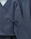 Önü Bağlamalı Etekli Kaşe Kimono Takım -İndigo-Takım-346-3078-R21