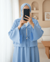 Önü Bağlamalı Etekli Krinkıl Takım   -Bebe Mavi-Takım-349-7034-R32