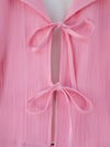 Önü Bağlamalı Etekli Krinkıl Takım   -Pembe-Takım-349-7034-R20
