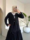 Önü Bağlamalı Fistolu Etekli Takım -Siyah-Takım-144-3012-R01