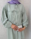 Önü Bağlamalı Kolları Lastikli Gömlek -Mint-Gömlek-307-2338-R24