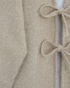 Önü Bağlamalı Sakallı Kimono -Bej-Kimono & Kaftan-398-55003-R56