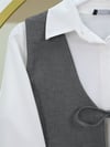 Önü Bağlamalı Yelek Pantolon İkili Takım -Antrasit-Takım-346-3069-R64