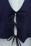 Önü Bağlamalı Yelek Pantolon İkili Takım    -Lacivert-Takım-346-3069-R03