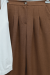 Önü Bağlamalı Yelek Pantolon İkili Takım    -Taba-Takım-346-3069-R12
