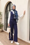 Önü Bağlamalı Yelek Pantolon İkili Takım    -Lacivert-Takım-346-3069-R03