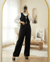 Önü Bağlamalı Yelek Pantolon İkili Takım   -Siyah-Takım-346-3069-R01