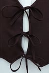 Önü Bağlamalı Yelek Pantolon İkili Takım    -K. Bordo-Takım-346-3069-R52