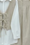Önü Bağlamalı Yelek Pantolon Kadife Takım  -Bej-Takım-346-3080-R56