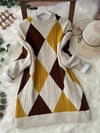 Önü Baklava Desen Yumoş Triko Tunik -Taş