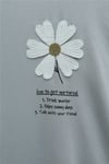 Önü Çiçek Nakışlı Bisiklet Yaka Penye Tunik -Gri-Tunik-253-13157-R11
