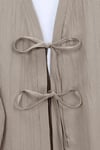 Önü Çift Bağcıklı Pantolonlu Krınkıl Takım  -Vizon-Takım-349-6021-R23