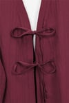 Önü Çift Bağcıklı Pantolonlu Krınkıl Takım    -Bordo-Takım-349-6021-R04