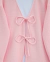 Önü Çift Bağcıklı Petek Desen Kimono -Pembe-KİMONO&KAFTAN-307-2373-R20