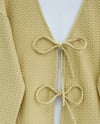 Önü Çift Bağcıklı Petek Desen Kimono -Yağ Yeşili-Kimono&Kaftan-307-2373-R72
