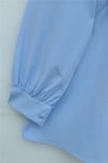 Önü Dantelli Bağlama Detaylı Düğmeli Poplin Gömlek -Bebe Mavi-Gömlek-398-11062-R32