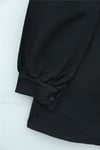 Önü Dantelli Bağlama Detaylı Düğmeli Poplin Gömlek -Siyah-Gömlek-398-11062-R01