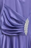 Önü Drapeli Taş Detaylı Saten Elbise -Lila-Elbise-386-6261-R42