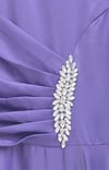 Önü Drapeli Taş Detaylı Saten Elbise -Lila-Elbise-386-6261-R42