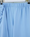 Önü Fırfırlı Bağcıklı Eteği Katlı Pantolonlu Kimono Takım    -Bebe Mavi-Takım-349-7001-R32