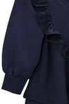 Önü Fırfırlı Bağcıklı Eteği Katlı Pantolonlu Kimono Takım  -Laci-Takım-349-7001-R03
