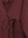 Önü Fırfırlı Bağlamalı Krinkıl Kimono -Bordo-Kimono&Kaftan-349-7005-R04