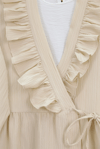 Önü Fırfırlı Bağlamalı Krinkıl Kimono -Bej-Kimono&Kaftan-349-7005-R56