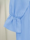 Önü Fırfırlı Bağlamalı Krinkıl Kimono   -Bebe Mavi-Kimono&Kaftan-349-7005-R32